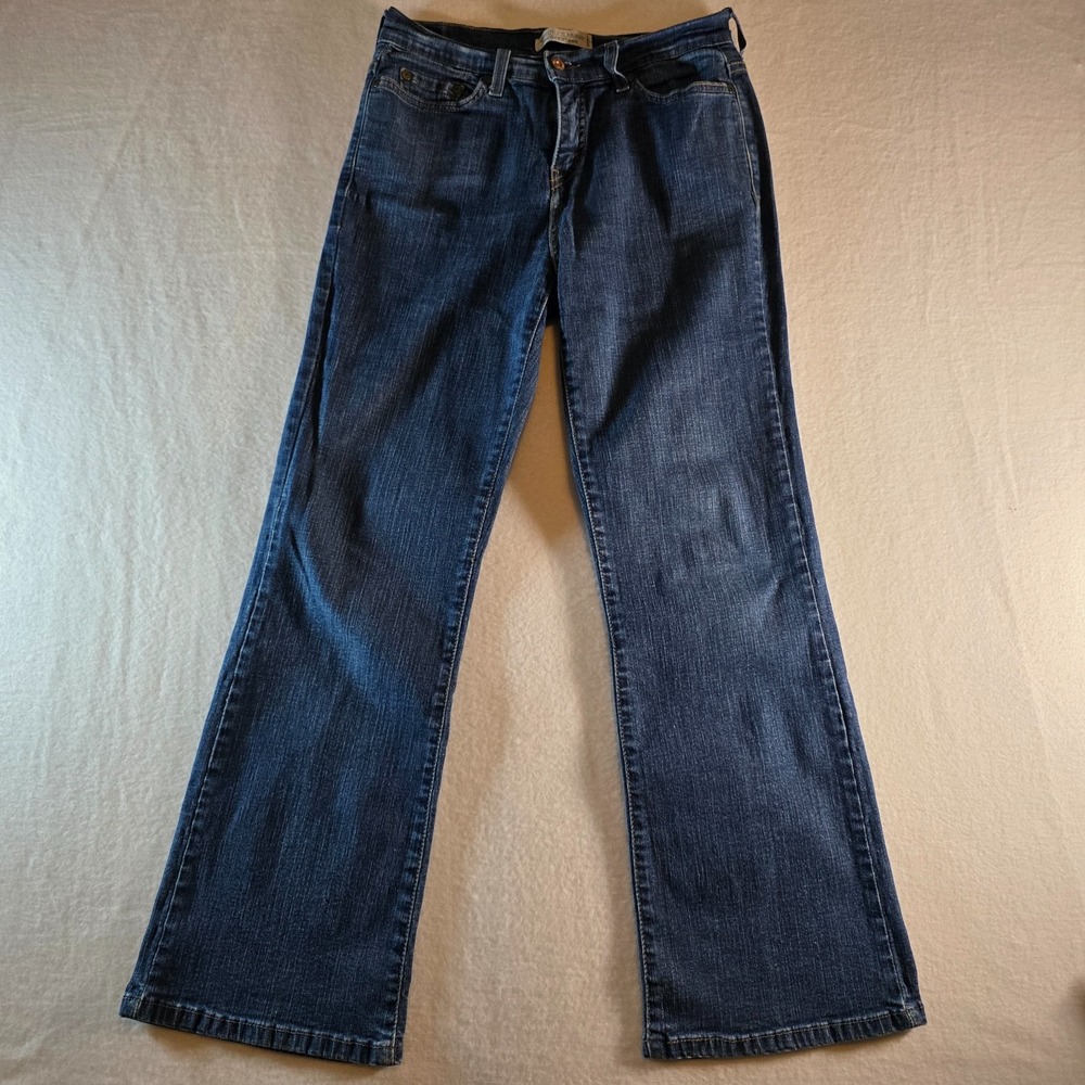 Levis 512 Perfectly Slimming Bootcut Jeans Womens‎ 8 Short Dark Wash Denim Blue